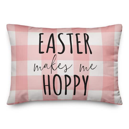 Easter Makes Me Hoppy Throw Pillow